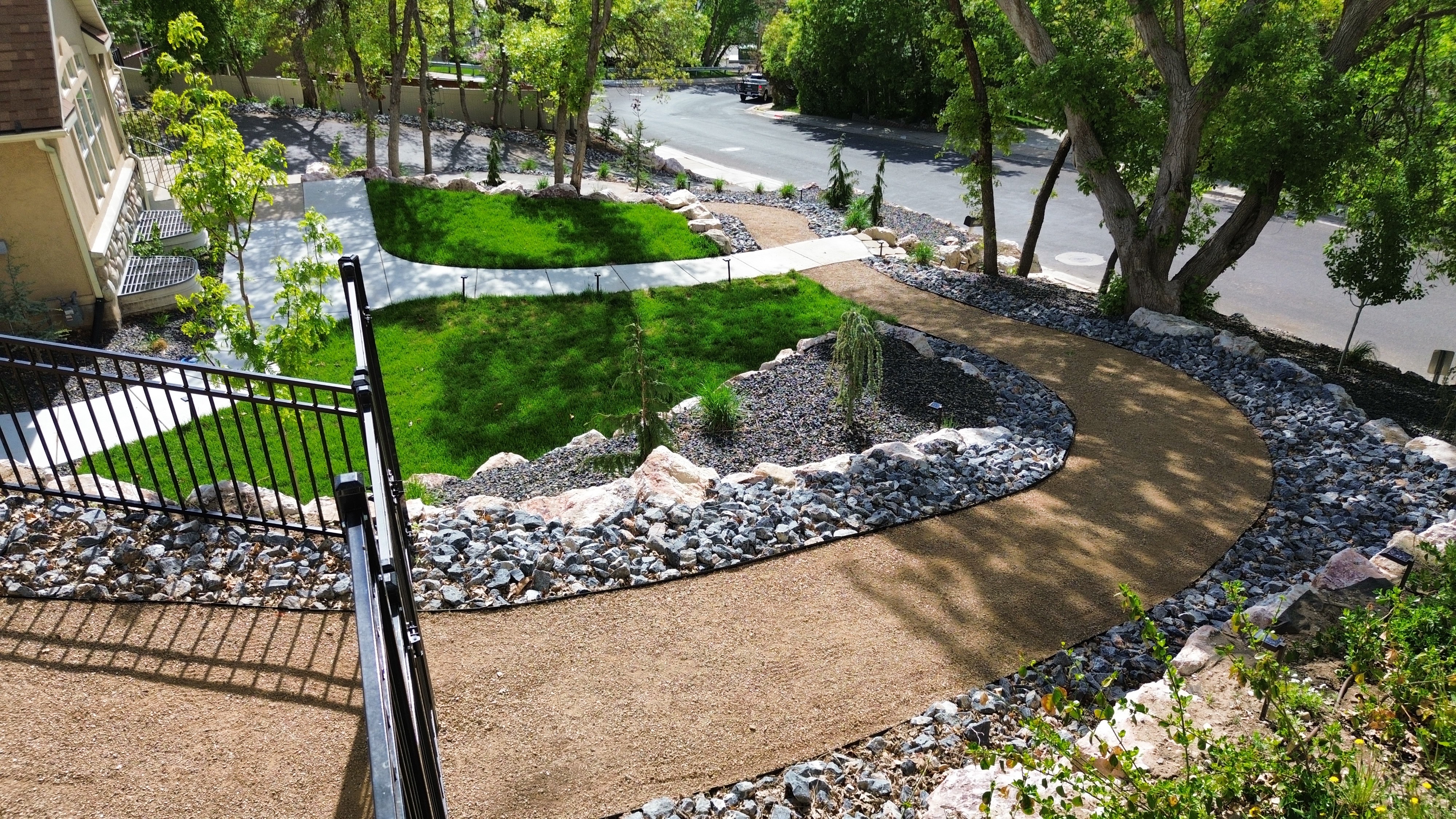 Aerial view of HOA pool and landscape complex in Northern Utah by EC Pools