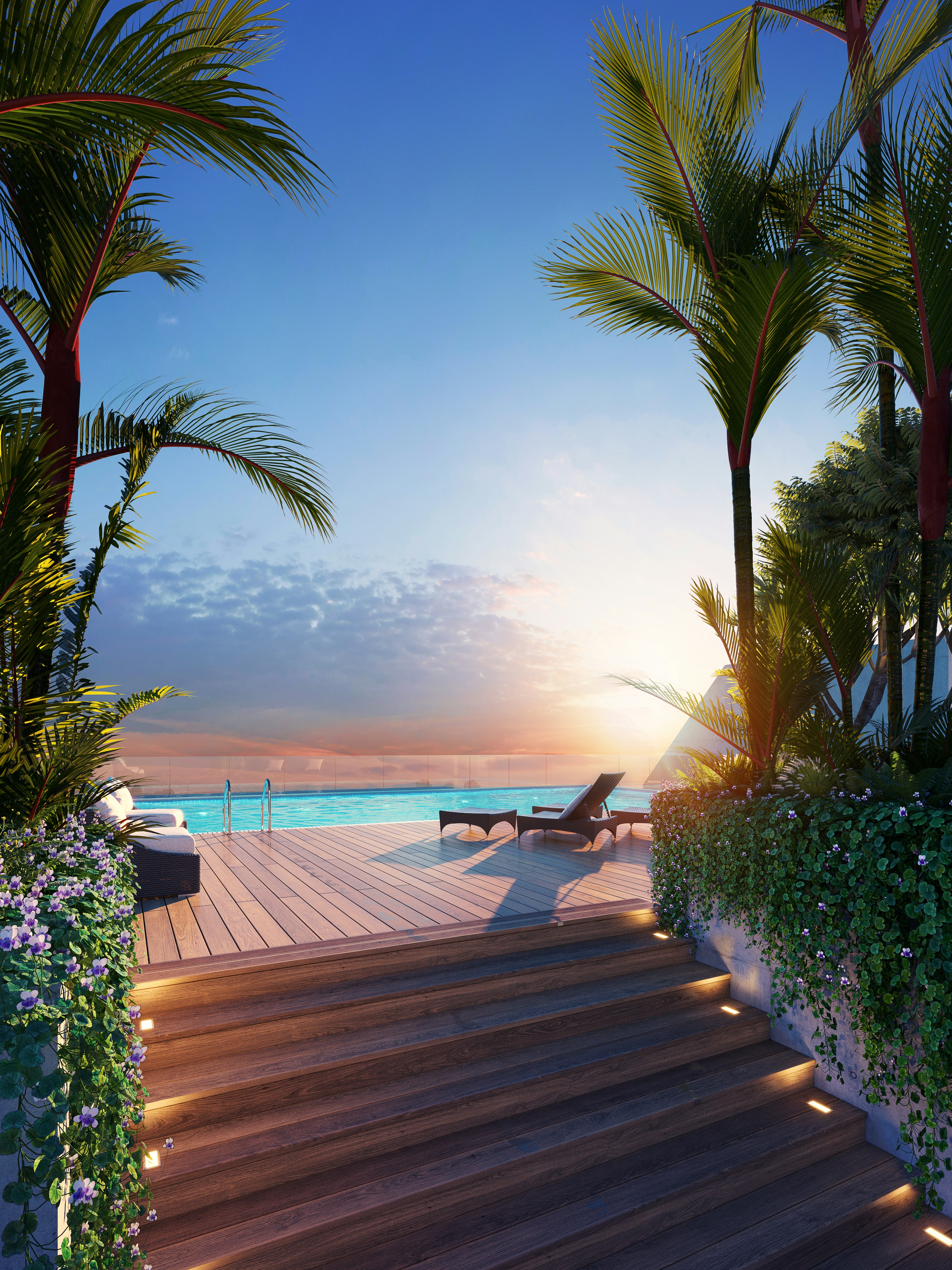 Resort pool area landscape and outdoor design