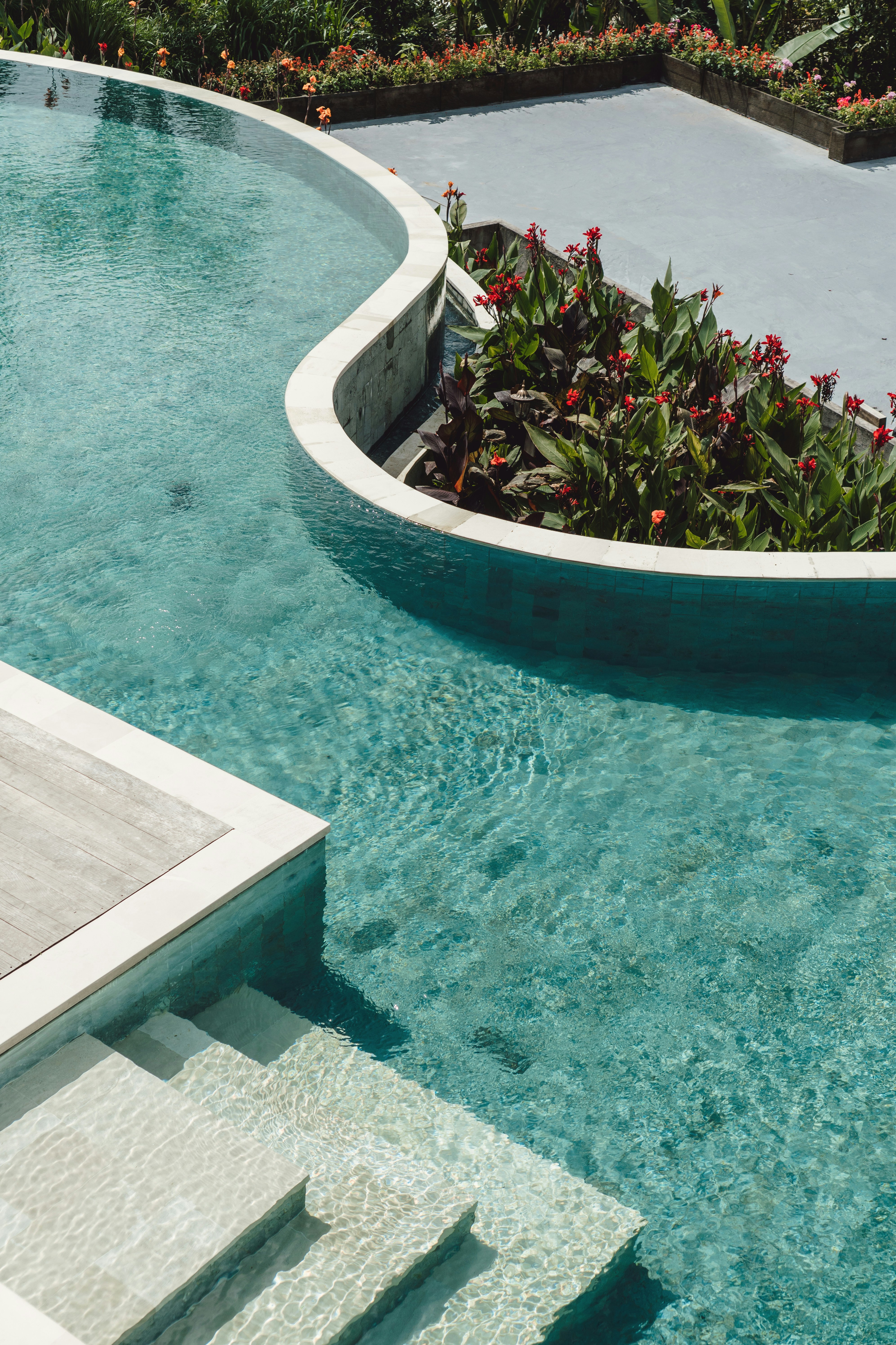 HOA community pool area landscaping
